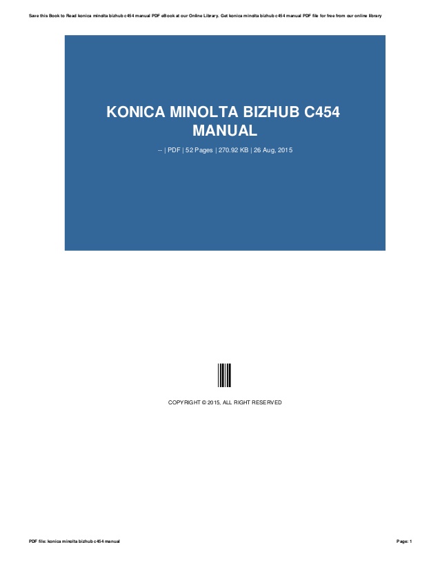 Konica Minolta Bizhub C258 Manual Pdf